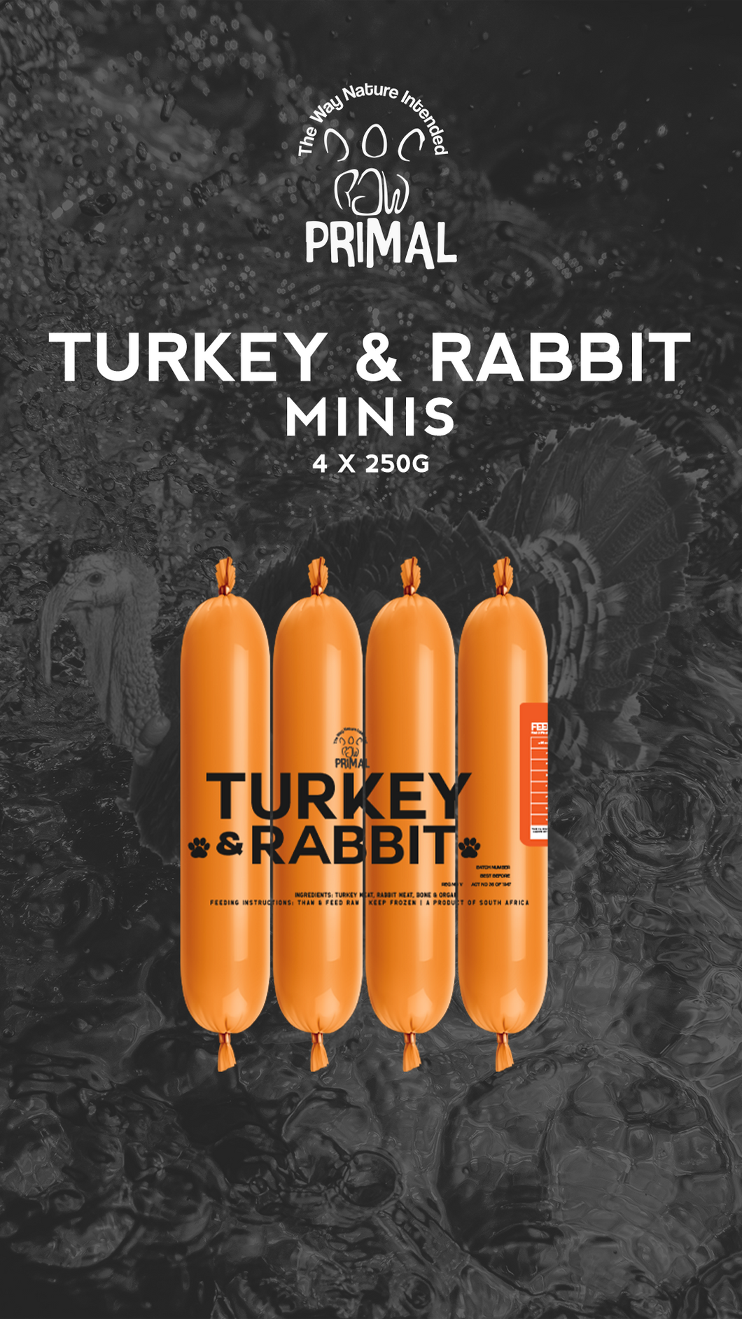 Turkey & Rabbit Mix Minis 1kg