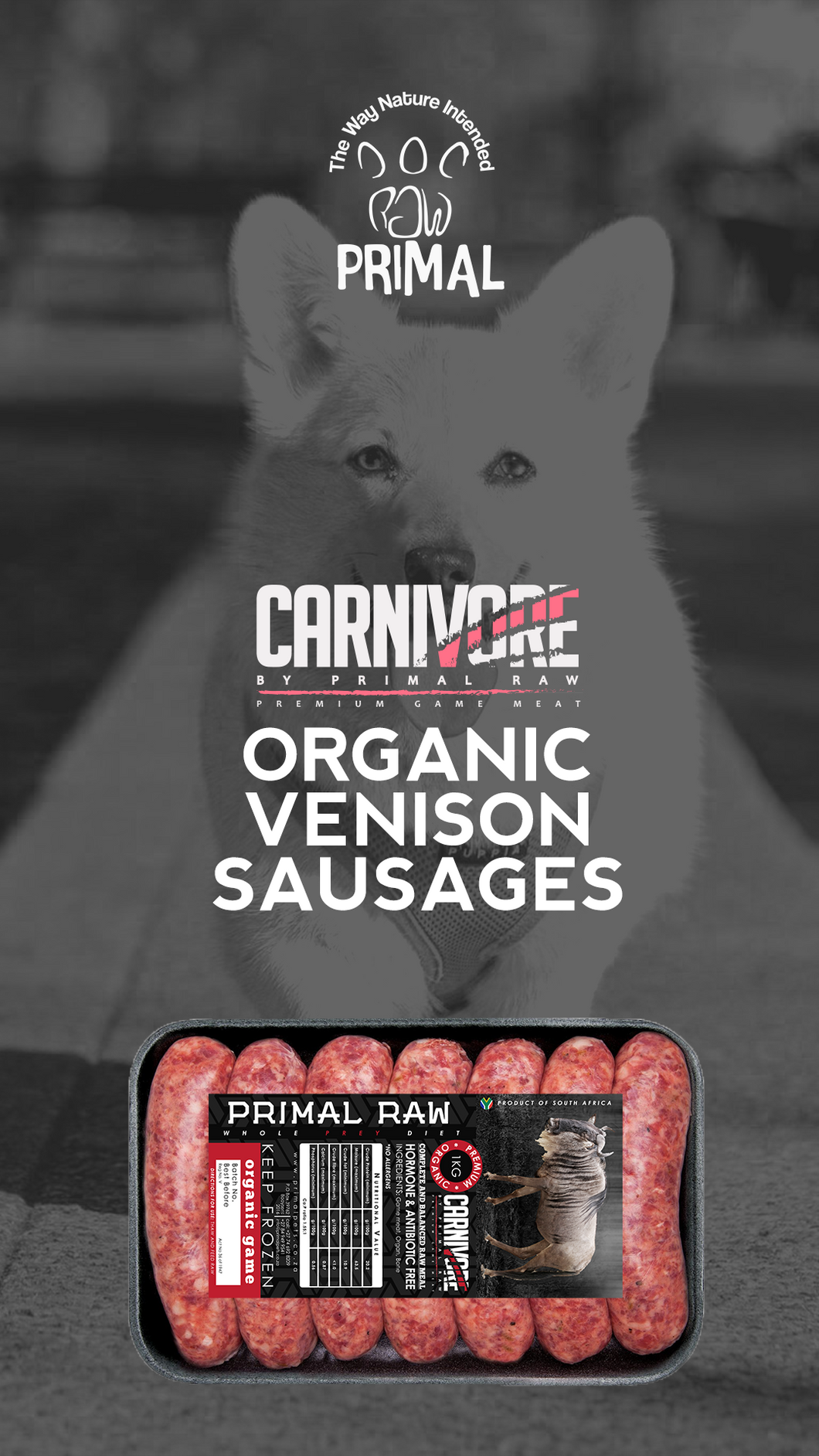 Organic Venison Sausages p 500g